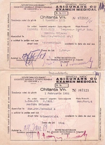 Romania, 1950's, 9 Insurance Payment Receipts, "Life" - SOVROM ASIGURARE / ADAS - Picture 1 of 5