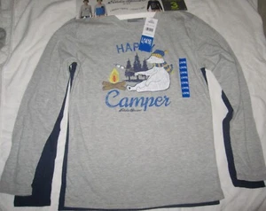Set of 3 EDDIE BAUER NEW Happy Camper Bear LS Shirts Boys Sz Large L 14 16 NWT - Picture 1 of 3
