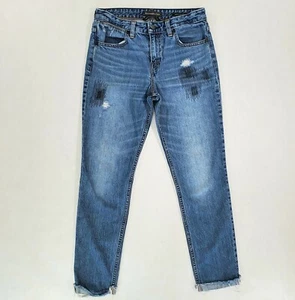 Abercrombie & Fitch Jeans Women's Ankle Straight Raw Hem Blue Stretch Denim 25 - Picture 1 of 11