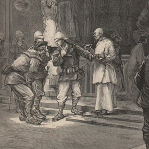 La visite à la pagode - Au Tonkin - - Gravure de presse 1884 - Picture 1 of 2