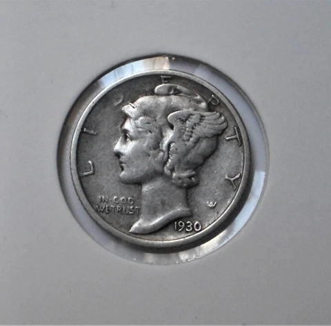 1930-s . Mercury Dime  .  VF+ .  Original  .  Very Fine Cover