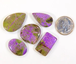 97 CT Natural Atlantisite Stichtite Mix Shape Cabochon Gemsotne Small Lot DK=120 - Picture 1 of 7