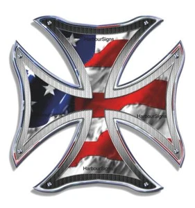 Calcomanía con bandera cruzada de hierro (elige tu talla) pegatina para autocoche camión - Imagen 1 de 3