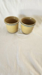 Vintage 1985 Set Of 2 Sampson Pottery Yellow Ware Mugs - Picture 1 of 5