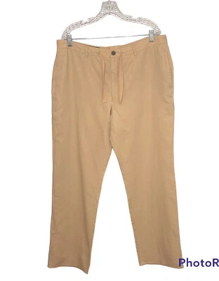 Pantalones INC International Concepts para Hombres 36x32 Tostado Chino Lino Algodón Pantalones Foto 1 de 4