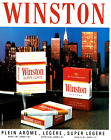 publicit Advertising  1022  1987  cigarettes Winston  plein arome lgre super