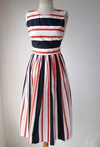 DOLCE & GABBANA Cotton Striped Open Back Dress 38 2 - Picture 1 of 5