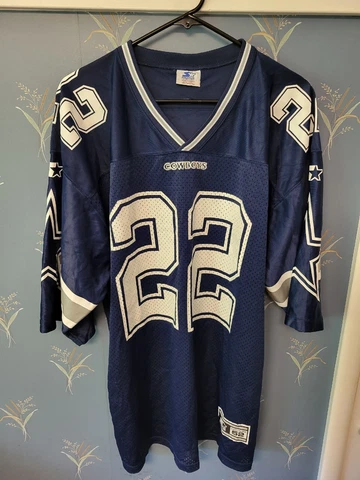 Vintage Dallas Cowboys Emmitt Smith Starter Jersey Extra Large XL Blue Cover