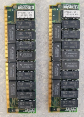 VINTAGE 72PIN SIMM RAM KINGSTON KIT OF 2 16BM, 2X8MB KTC1481/16  - Image 1 of 2