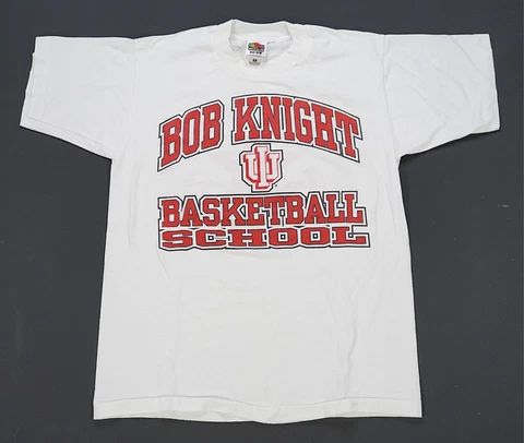 Rare VTG Indiana University Hoosiers Bob Knight School Converse T Shirt 90s SZ M Cover
