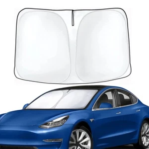 Windshield Sunshade for Tesla Model 3/Y Double Foldable Front Window Sun Shade - Picture 1 of 8