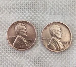 1935 D & S 2) Lincoln Wheat Pennies Lot # 145 - Picture 1 of 8
