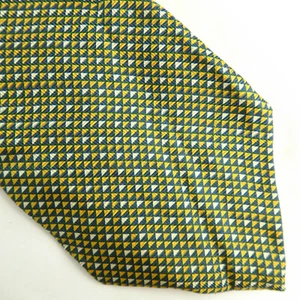 Oscar de Le Renta Mens Neck Tie Gold Gray Geometric 56"x3.75" Retro 80s Hip - Picture 1 of 6
