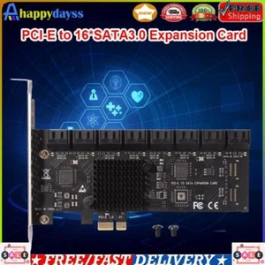 SA3116J PCIE Adapter 16 Port PCI-Express X1 to SATA3.0 Controller Expansion Card - Afbeelding 1 van 8