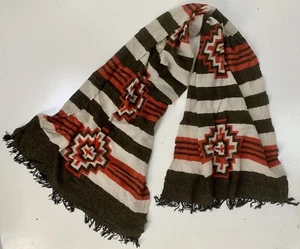 Alice by Temperly BOHO Southwest Wool-Blend Scarf Brown Beige Red Lightweight - Bild 1 von 12