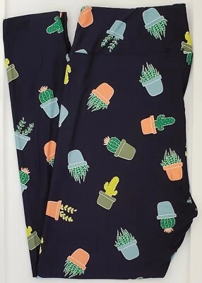 TC2 LuLaRoe Alto y Curvilíneo2 Leggings Cactus Cactus Plantas en Azul Marino Oscuro Nuevo con Etiquetas H33 Foto 1 de 4