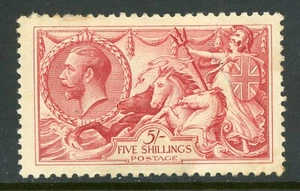 Great Britain 1919 Carmine Rose KGV 5 Shillings Scott #180 Mint G198 - Picture 1 of 6