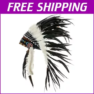 Handmade Feather Headdress - Adjustable Native American Inspired Accessory - Picture 1 of 8