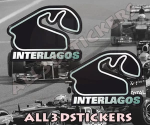 2x3D Stickers Resin Domed Interlagos Circuit 6x4.5 cm (2.36x1.77 ") Adhesive - Imagen 1 de 1