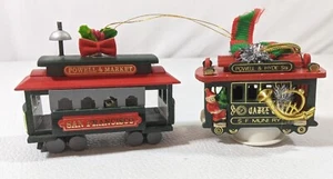 Juego de 2 adornos Kurt Adler tranvía tren tranvía musical años 80 - Imagen 1 de 15