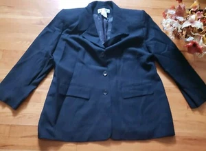 Rena Rowan For Saville Ss 16W  Ladies Blazer Jacket Dark Blue Navy 3 Button Wool - Picture 1 of 11