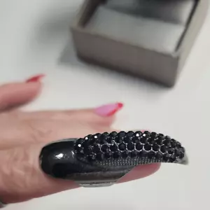 Black Rhinestone Nail Talon Ring - Picture 1 of 2