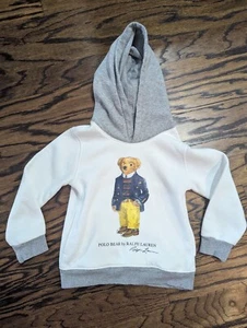 Polo Bear by Ralph Lauren HOODIE (Boys Size 5) White Hooded Sweatshirt - Picture 1 of 4
