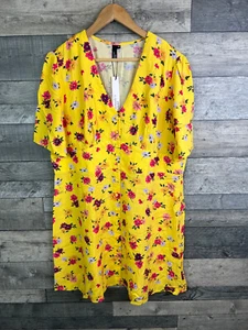 Vestido Nobody's Child Talla UK 20 Amarillo Floral Ajuste y Acampanado Alexa Abotonado - Imagen 1 de 10