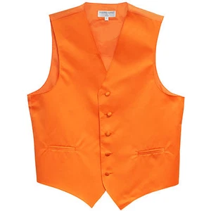 Nuevo Chaleco Esmoquin Hombre Naranja Chaleco Solo Formal Boda Fiesta Baile de graduación Uniforme - Imagen 1 de 4