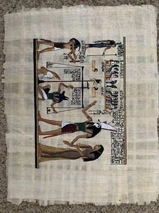 9 alte ägyptische Gemälde auf Papyruspapier, handgemalt, nie benutzt - Bild 1 von 9