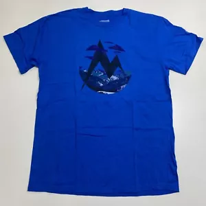 Marmot T Shirt Mens L Blue Short Sleeve Crew Neck Mountain Logo Organic Cotton - Picture 1 of 7