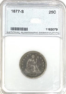 1877 S  Seated Liberty Quarter - - Picture 1 of 4