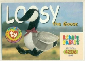 TARJETA COLECCIONABLE BEANIE BABY - SERIE 2 - SERIE II - LOOSY THE GOOSE #4206 - Imagen 1 de 2