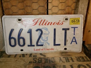 Placa única 6612 LT vintage Illinois ~ Tierra de Lincoln ~ - Imagen 1 de 3