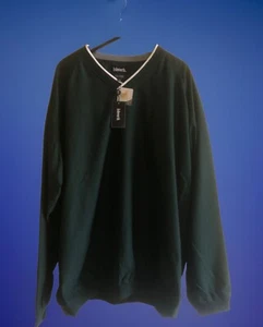 ASHWORTH Golf Windbreaker Pullover Men's XXXL Collegiate Dark Green V Neck NWT - Picture 1 of 7