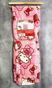 Hello Kitty Love You Much Blanket Silk Touch Chocolate Strawberry Throw 50"x70" - Picture 1 of 7