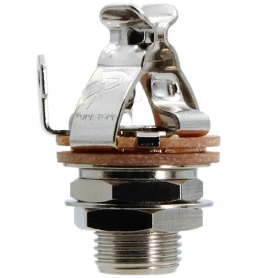 Pure Tone Mono Multi-Contact 1/4 inch Nickel Output Jack - with ADDED Hex Nut - Image 1 of 4