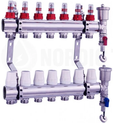 Distributeur Collecteur Plancher Chauffant Chuaffage sol NORDIC TE 2-12 circuits - Image 1 of 4