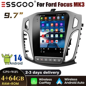 4+64G For Ford Focus 2012-2018 Apple Carplay Android14 Car Stereo GPS Navi BT FM - Picture 1 of 15