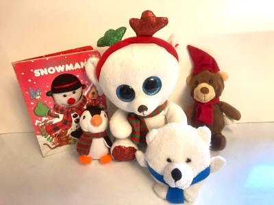 Lote Juguetes Navidad Bebé Muñeco de Nieve Tablero Libro Peluche Pingüino Oso Vacaciones Foto 1 de 4