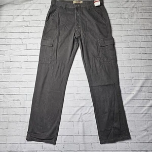 Wrangler Authentics Cargo Pants Olive Green 32W 34L Twill Relaxed Fit Utility - Picture 1 of 10