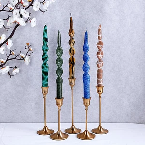 Animal Pattern Printed Taper Candles set of 4 Unscented Spiral Dinner Candle - Picture 1 of 22