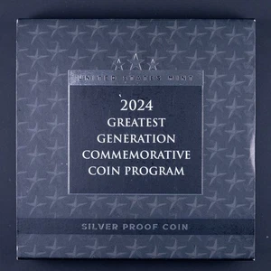 2024-P Greatest Generation Proof Silver Dollar Commemorative Coin OGP&COA JBS - Picture 1 of 5