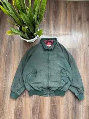 Bombardeiro Vintage Distressed Baracuta G9 Harrington verde escuro masculino claro Grande - Imagem 1 de 4