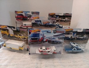 6 Hot Wheels Team Transport Mercedes Demon Lancia Supra Ford Galaxie Car Culture - Picture 1 of 13