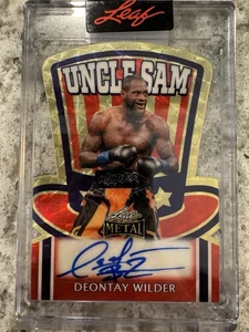 2025 Leaf Metal Independence Day Uncle Sam Deontay Wilder SUPER Auto 1/1 - Picture 1 of 3