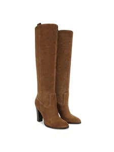 VERONICA BEARD Womens Beige Pull-Tabs Vesper Almond Leather Heeled Boots 6.5 M - Picture 1 of 8