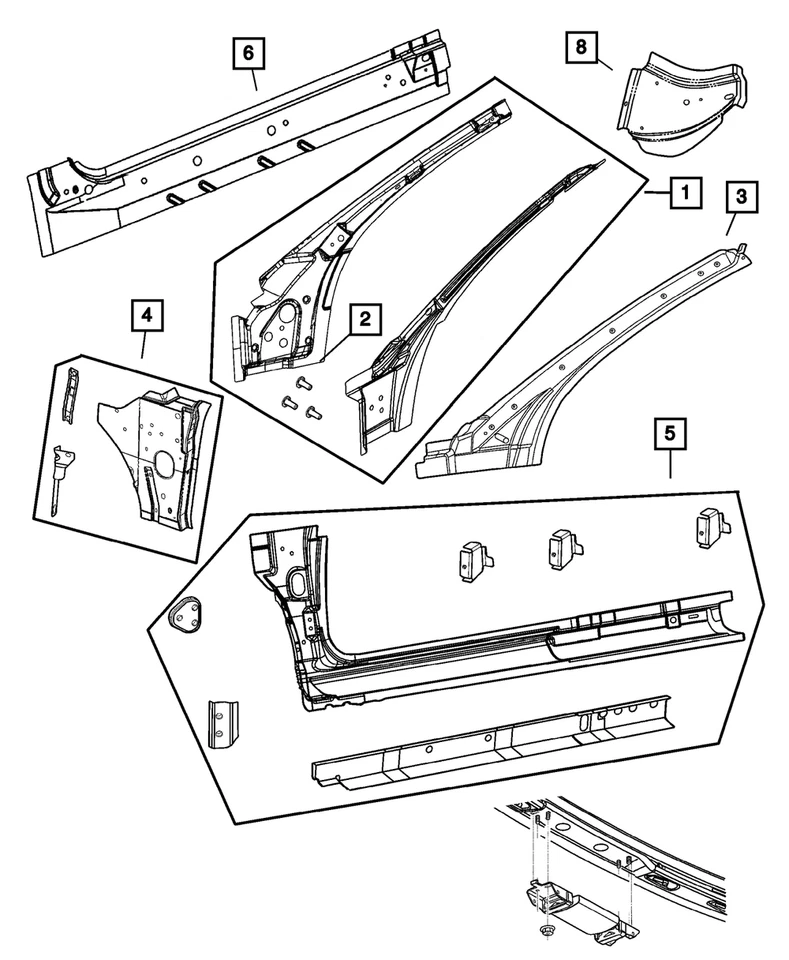 Подлинный боковой порог корпуса Mopar левый 4878671AE - Изображение 1 из 1