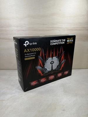 TP-Link Archer AX10000 WiFi 6 Internet Gaming Router Tri Band In Box Complete - Image 1 of 4