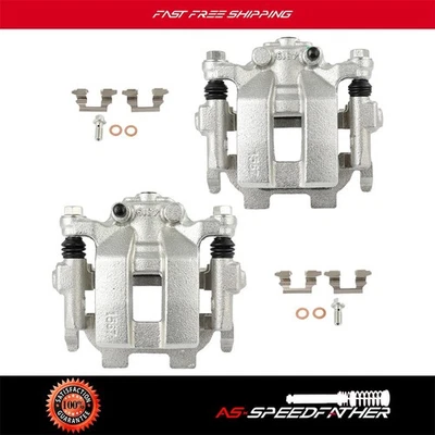 Rear Pair Brake Calipers w/Bracket For 2008-2012 Infiniti EX35 14-17 QX50 - Image 1 of 4